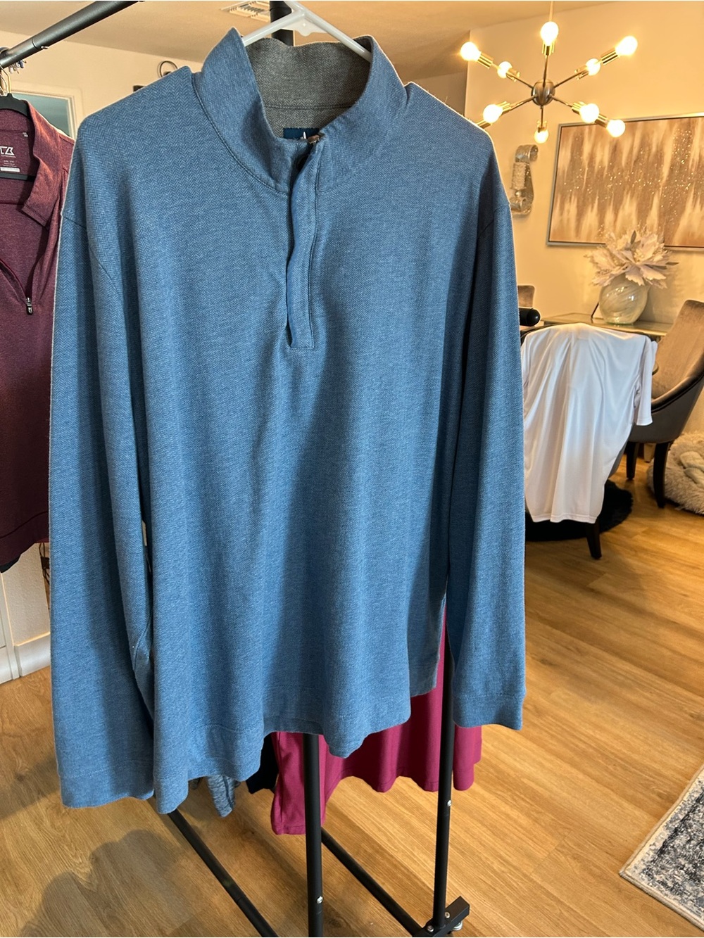 johnnie-O Slate Blue Quarter-Zip Pullover